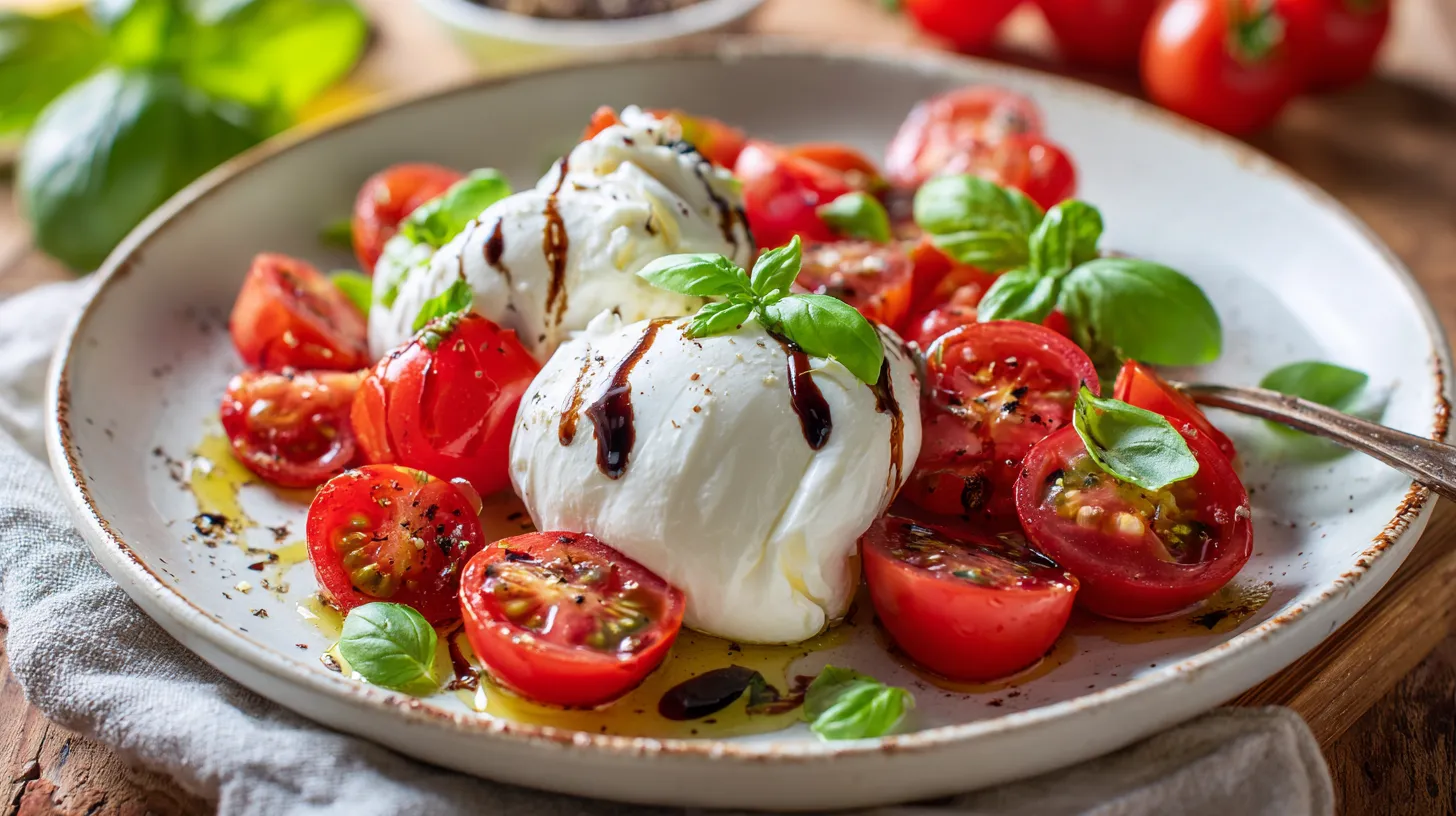 Italiaanse Caprese Salade met Buffelmozzarella