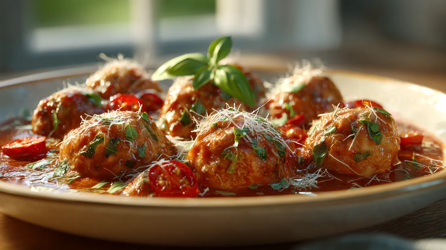 Italiaanse kipgehaktballetjes met courgette en gesmolten kaas