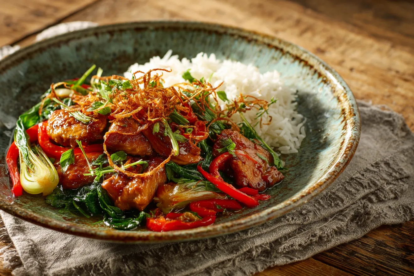 Sticky Ketjap Kippendij met Paksoi